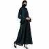 A-line abaya with bell sleeves- Bottle Green A-line abaya with bell sleeves- Bottle Green